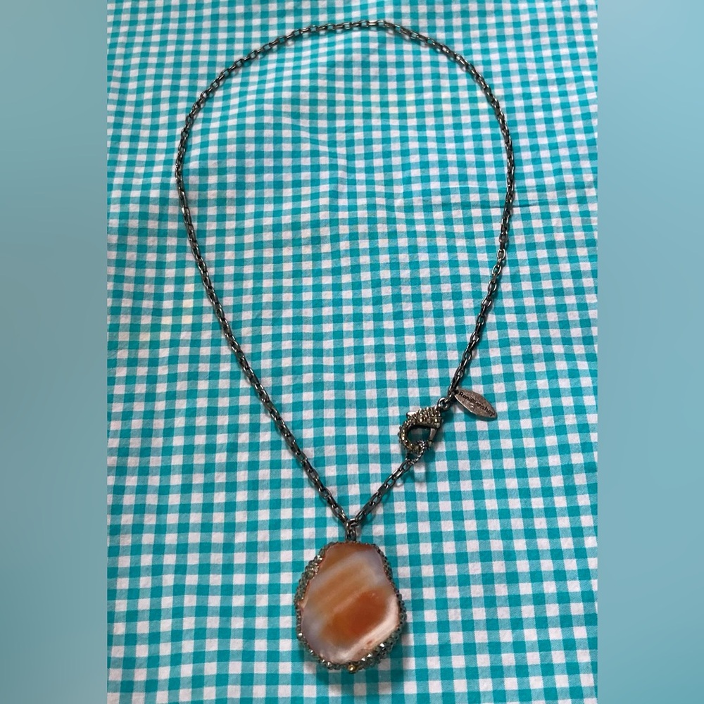 RONI BLANSHAY Natural Stone Pendant Necklace